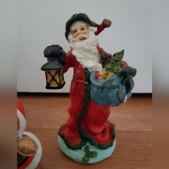 3 Christmas Decor Figurines Santa Penguin Bear Ceramic Candle Holder Vintage - Picture 2 of 5